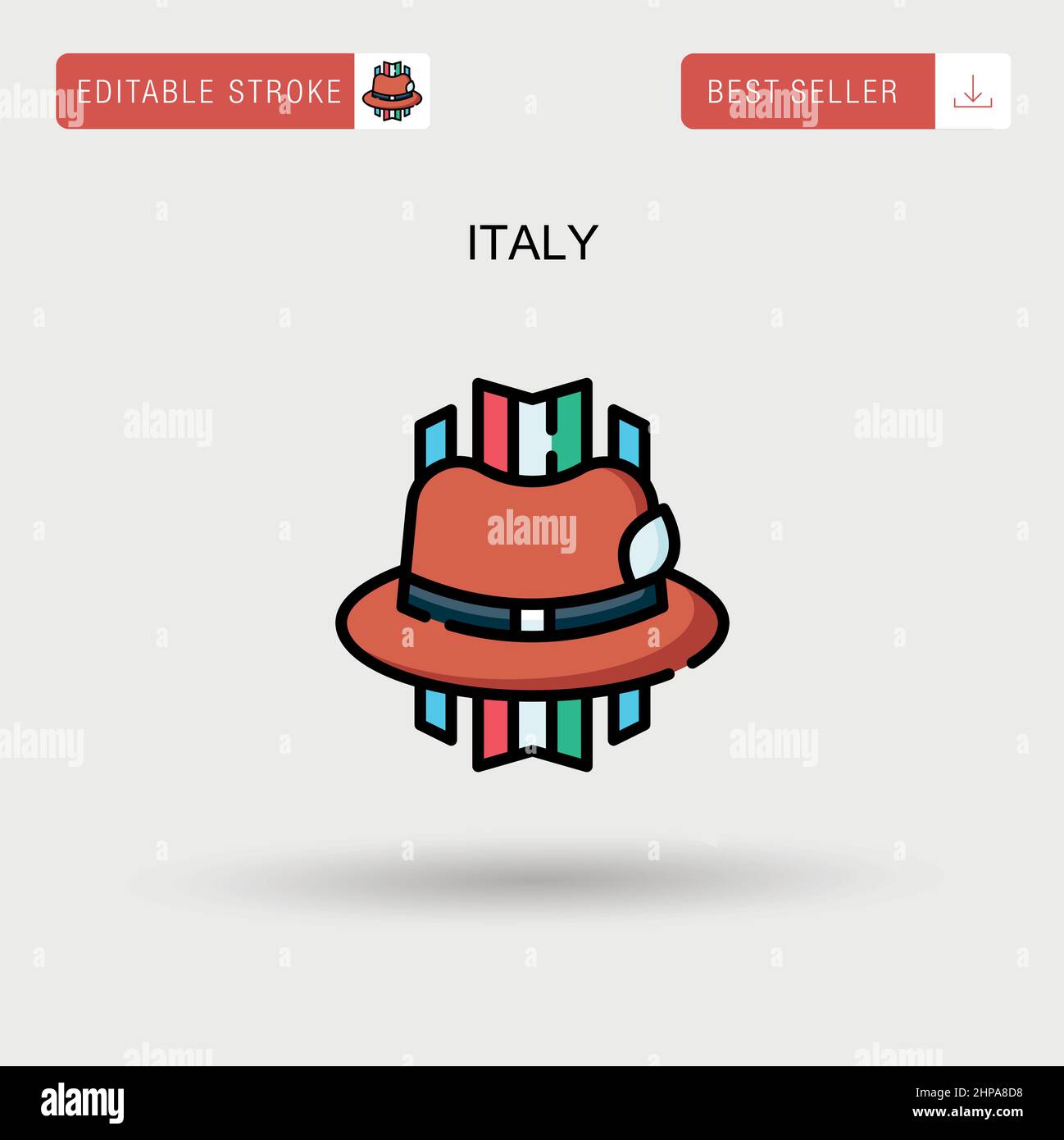 Italia semplice icona vettoriale. Illustrazione Vettoriale