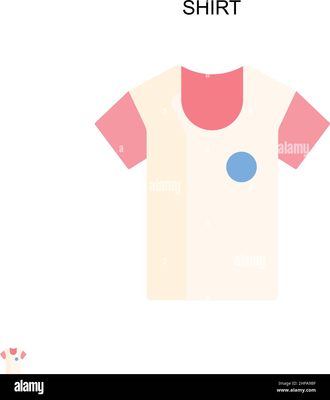 Icona vettoriale camicia semplice. Modello di disegno del simbolo di illustrazione per l'elemento dell'interfaccia utente mobile Web. Illustrazione Vettoriale