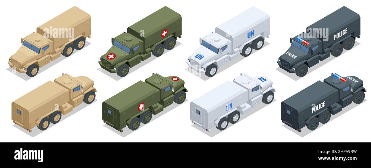 Protezione da ambush isometrica resistente alle mine. Veicoli tattici leggeri militari statunitensi prodotti come parte del MRAP. Progettato per resistere Illustrazione Vettoriale