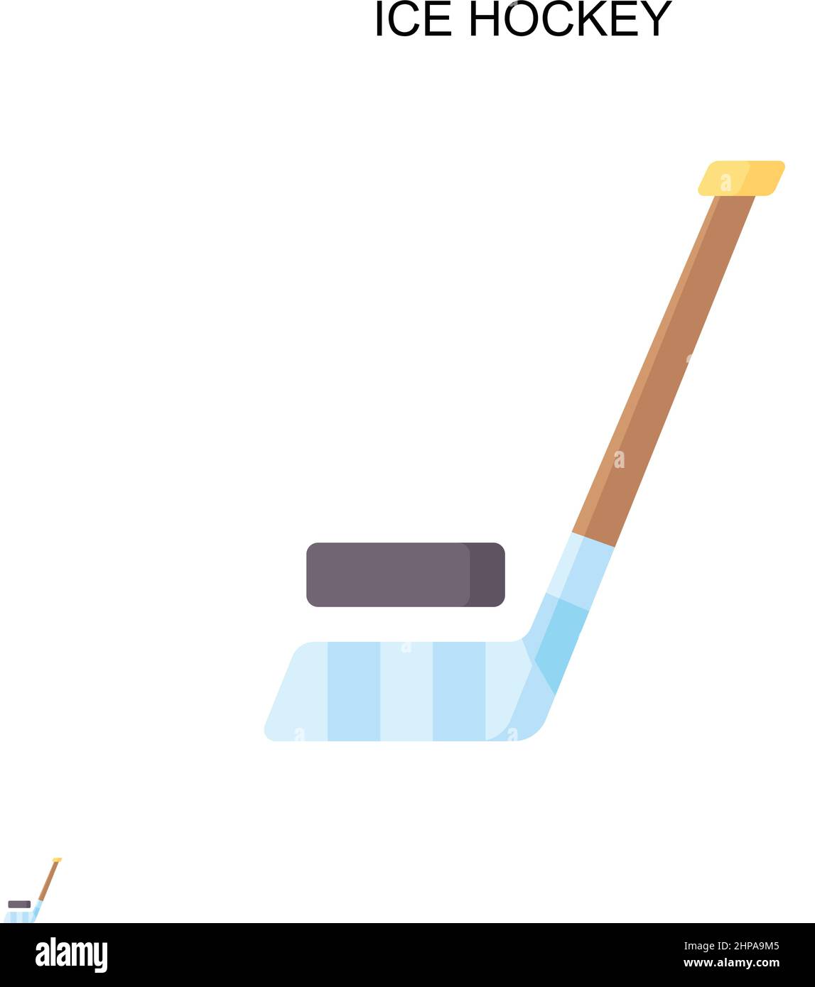 Hockey su ghiaccio semplice icona vettoriale. Modello di disegno del simbolo di illustrazione per l'elemento dell'interfaccia utente mobile Web. Illustrazione Vettoriale