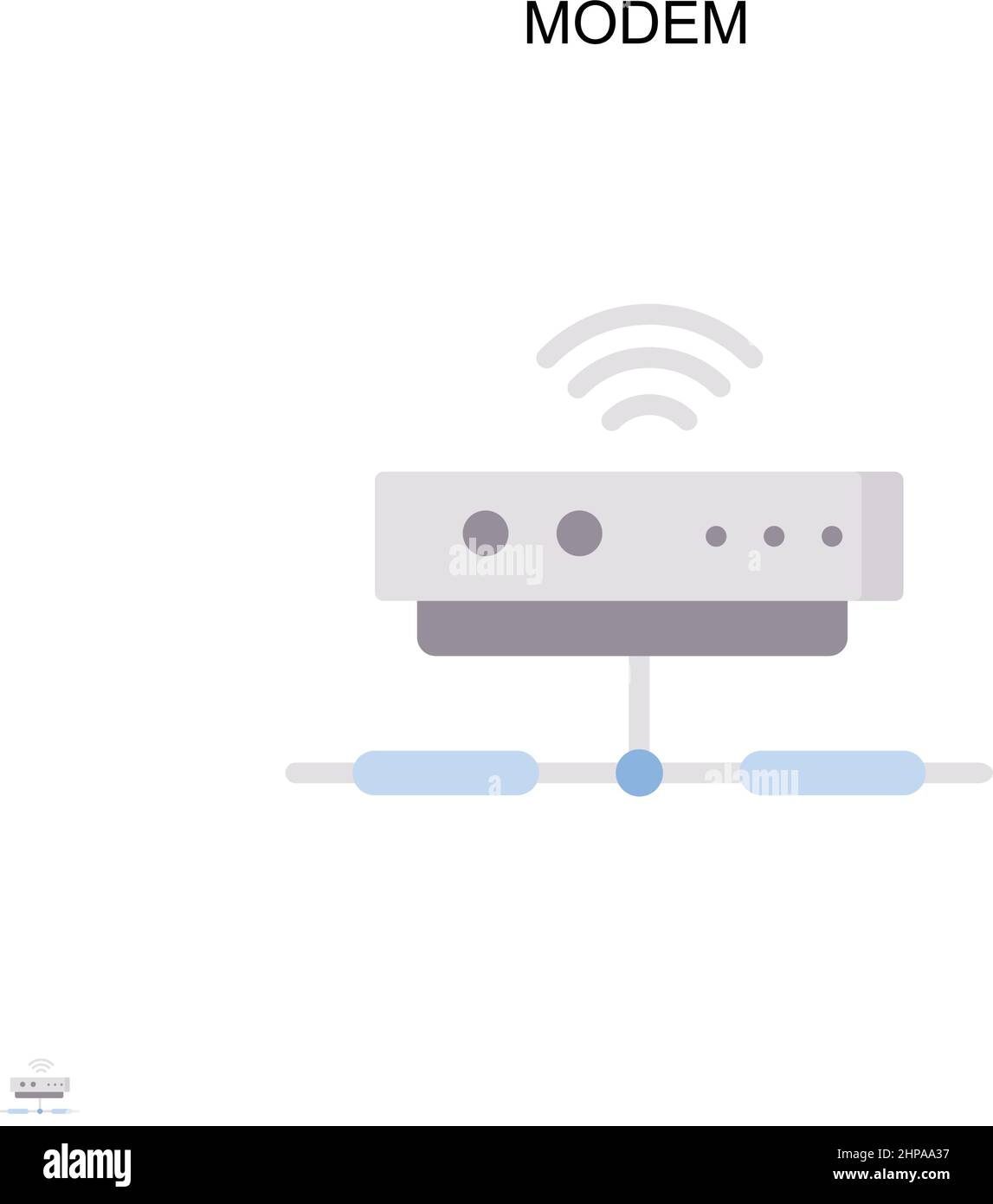 Icona vettore semplice modem. Modello di disegno del simbolo di illustrazione per l'elemento dell'interfaccia utente mobile Web. Illustrazione Vettoriale