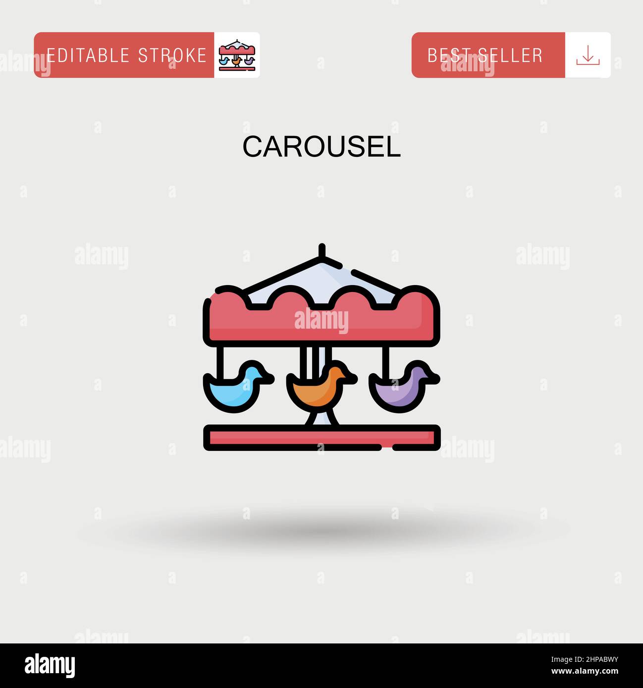 Icona vettore semplice carosello. Illustrazione Vettoriale