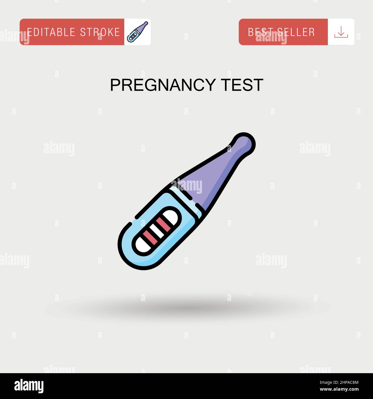 Icona del vettore semplice del test di gravidanza. Illustrazione Vettoriale