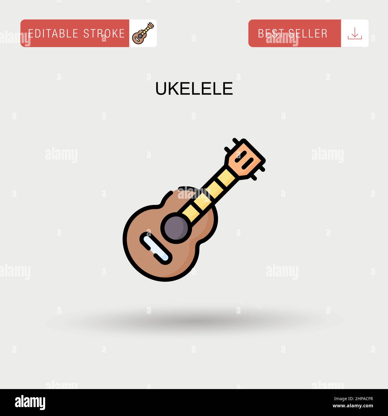 Icona vettore Ukelele semplice. Illustrazione Vettoriale