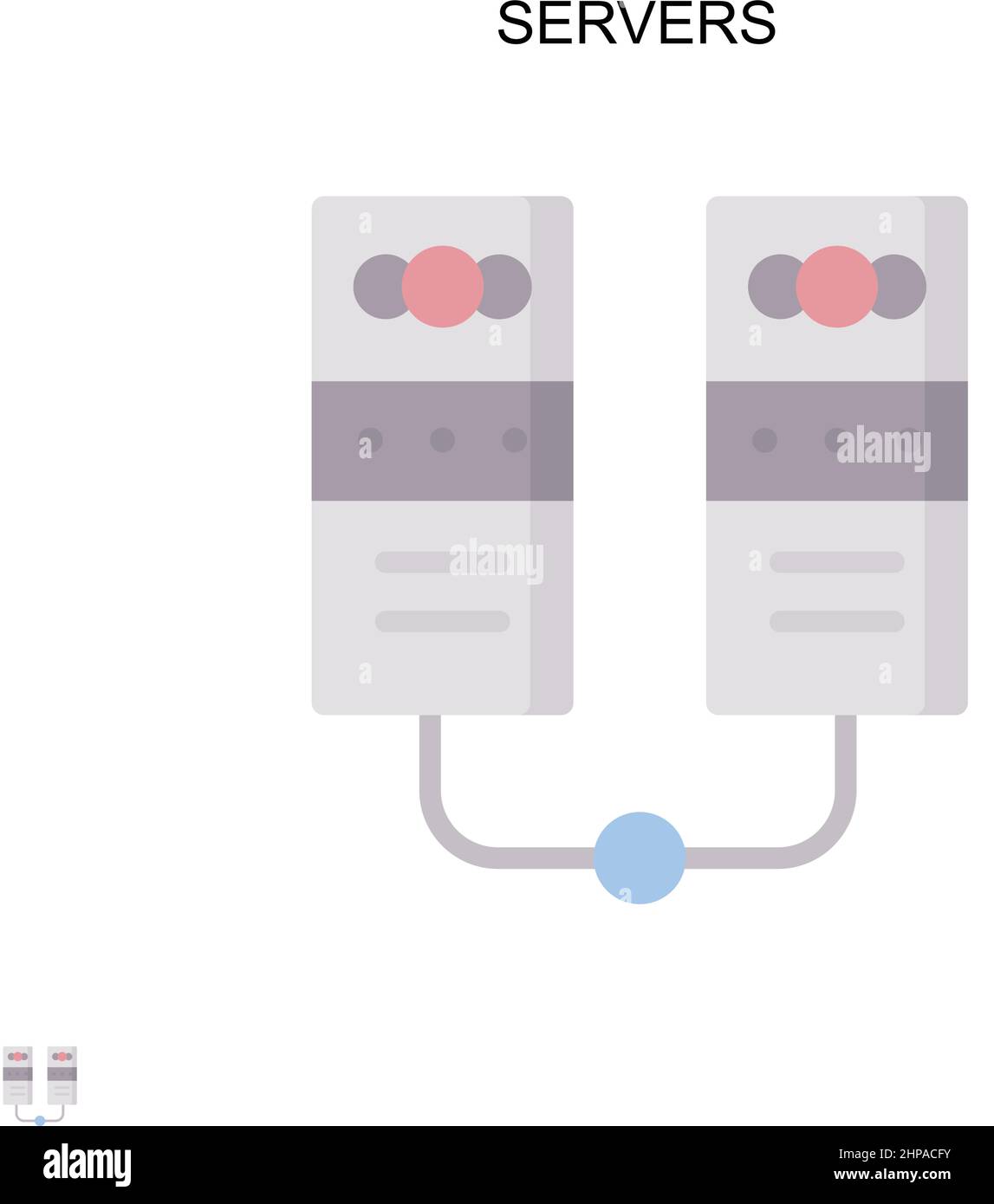 Server icona vettore semplice. Modello di disegno del simbolo di illustrazione per l'elemento dell'interfaccia utente mobile Web. Illustrazione Vettoriale