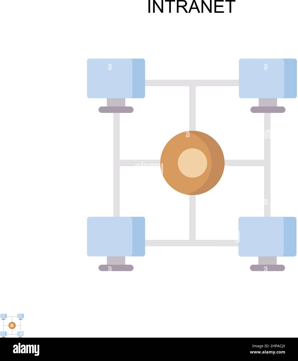 Icona vettore semplice Intranet. Modello di disegno del simbolo di illustrazione per l'elemento dell'interfaccia utente mobile Web. Illustrazione Vettoriale