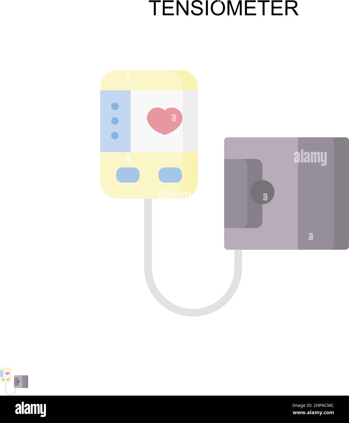 Icona vettore semplice tensiometro. Modello di disegno del simbolo di illustrazione per l'elemento dell'interfaccia utente mobile Web. Illustrazione Vettoriale