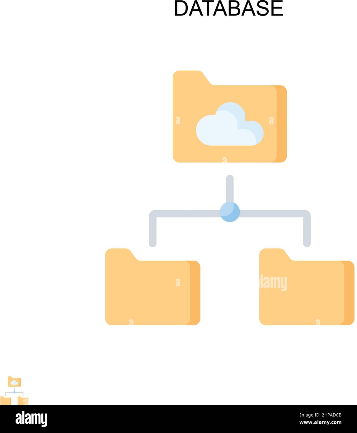Icona vettore semplice database. Modello di disegno del simbolo di illustrazione per l'elemento dell'interfaccia utente mobile Web. Illustrazione Vettoriale