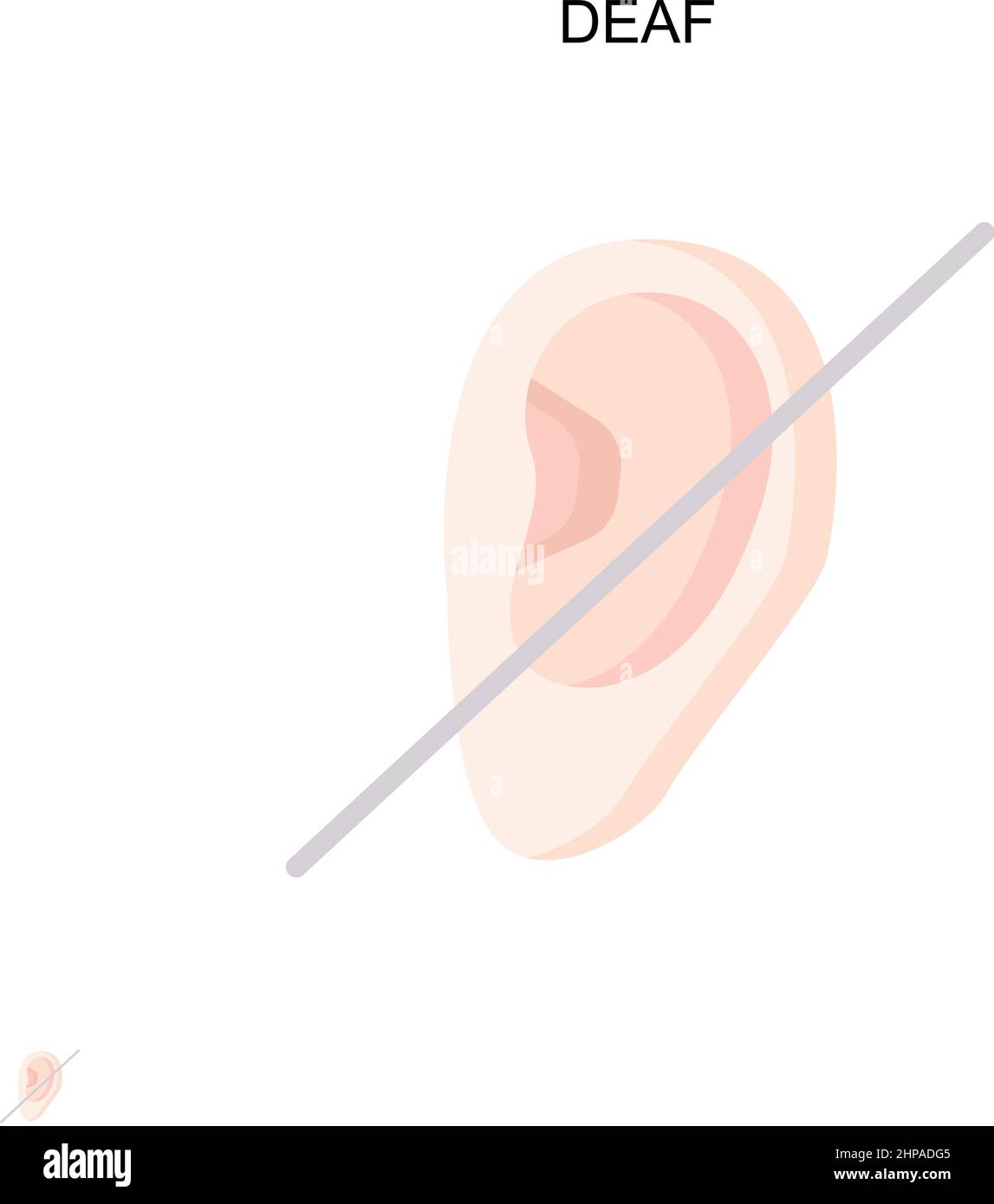 Icona del vettore sordo semplice. Modello di disegno del simbolo di illustrazione per l'elemento dell'interfaccia utente mobile Web. Illustrazione Vettoriale