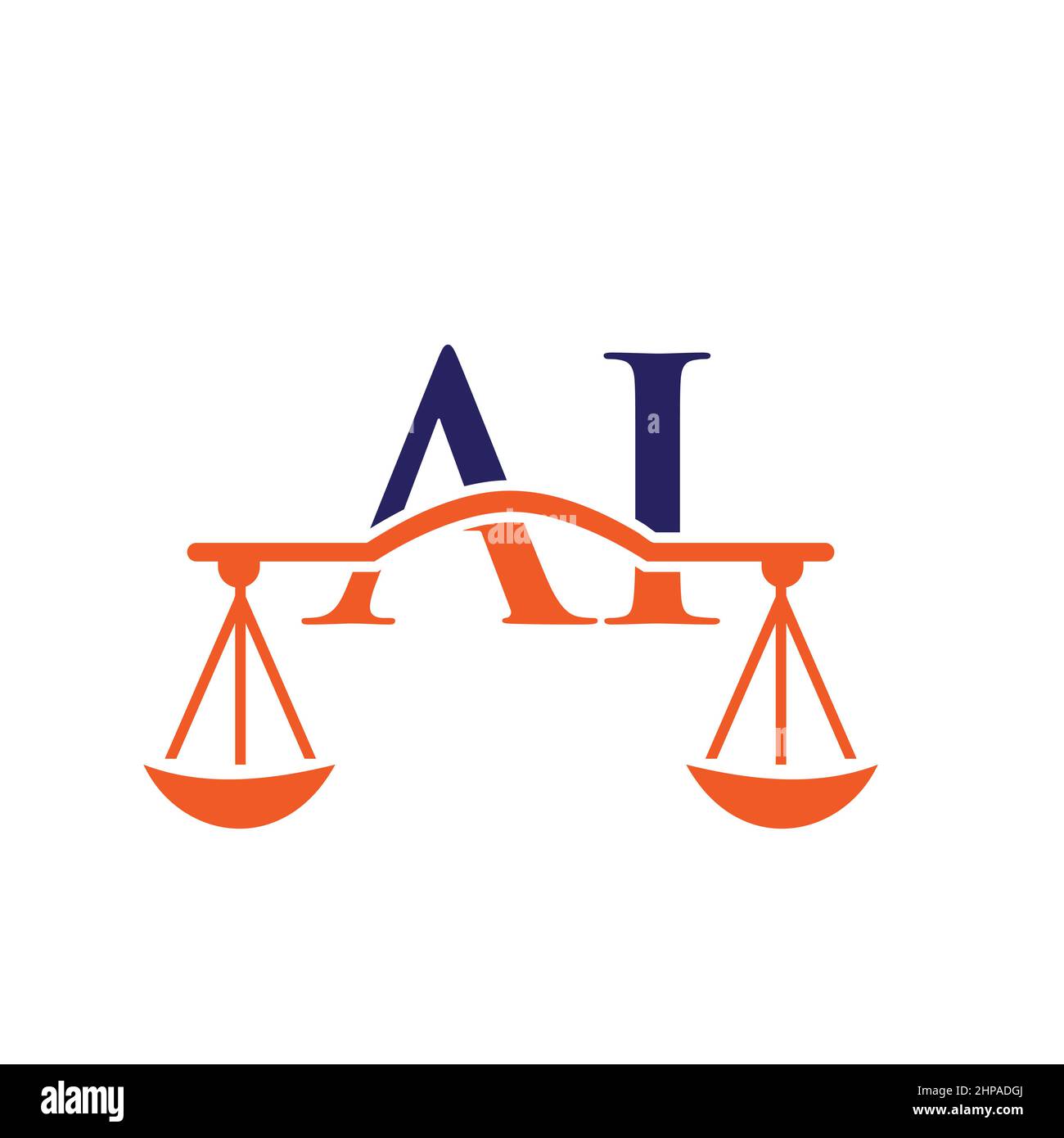 Studio legale Letter ai Logo Design. Avvocato, Giustizia, avvocato, legale, avvocato, Ufficio legale, Scale. Logo della legge sul cartello con la lettera ai Illustrazione Vettoriale