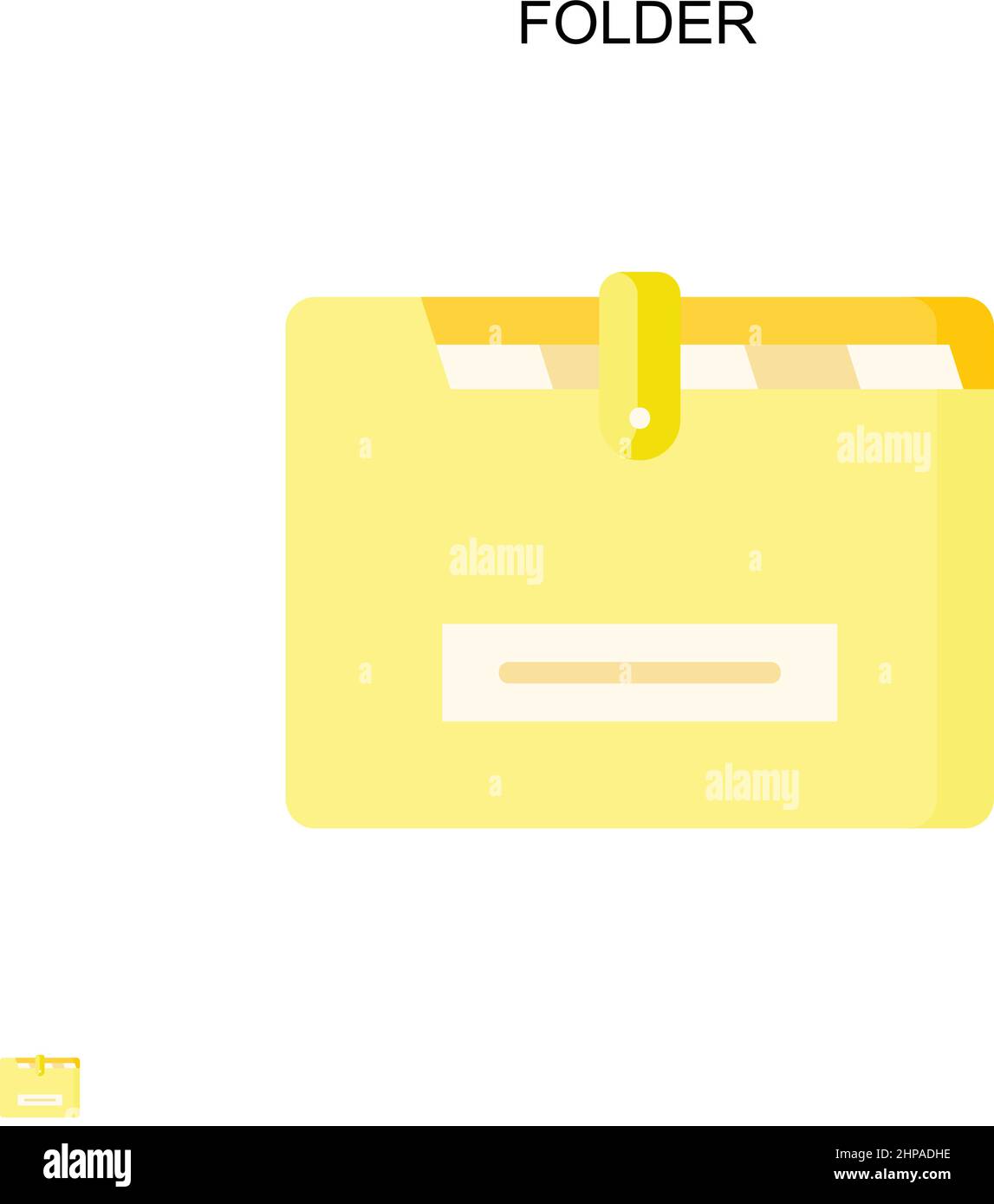 Icona vettore semplice cartella. Modello di disegno del simbolo di illustrazione per l'elemento dell'interfaccia utente mobile Web. Illustrazione Vettoriale