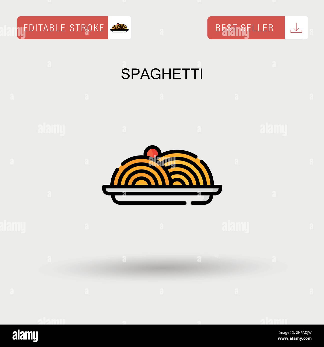 Spaghetti semplice icona vettoriale. Illustrazione Vettoriale