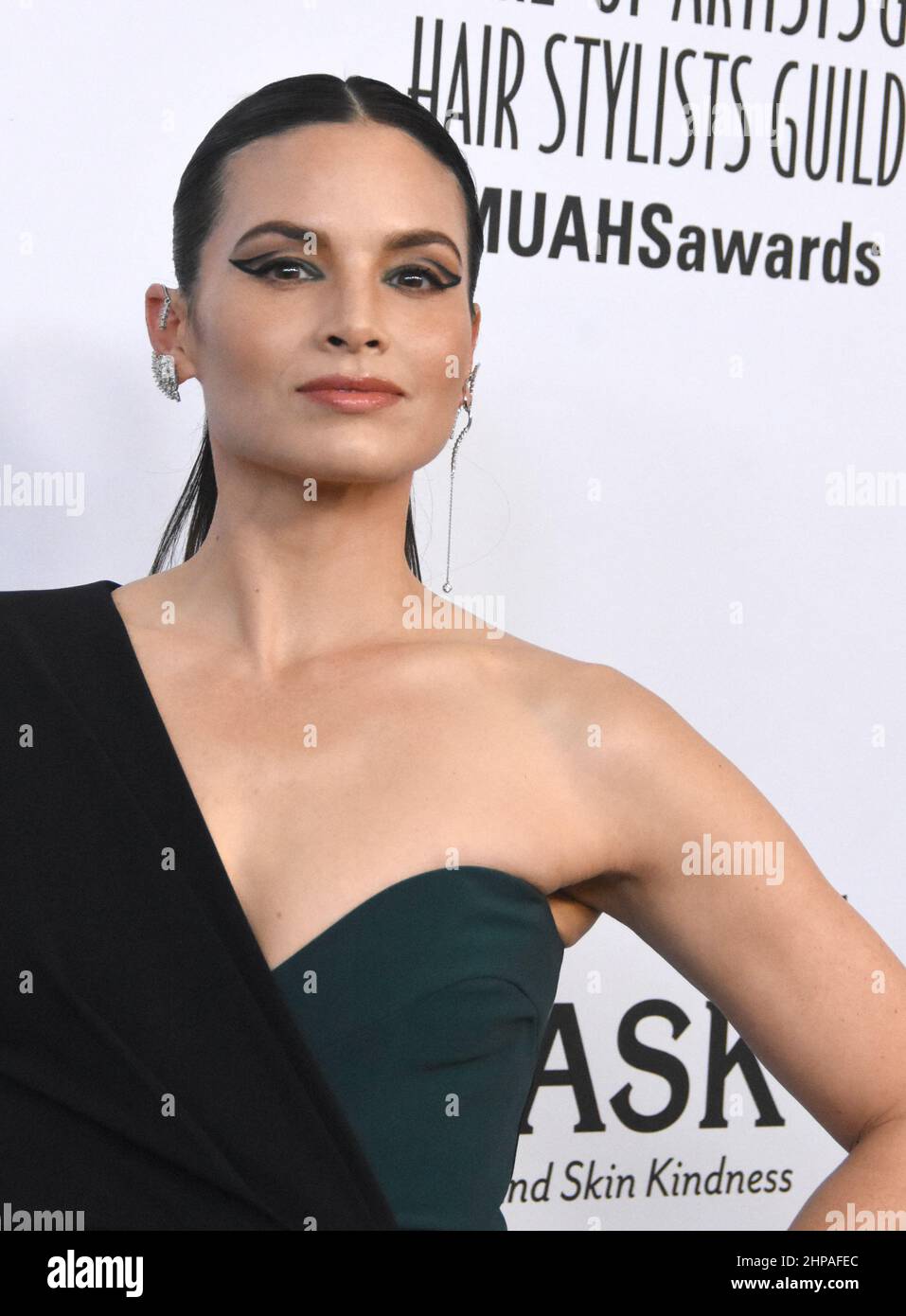 Beverly Hills, California, Stati Uniti d'America 19th Febbraio 2022 l'attrice Katrina Law partecipa al Nono annuale Make-up Artists & Hair stylists Guild Awards al Beverly Hilton Hotel il 19 Febbraio 2022 a Beverly Hills, California, Stati Uniti d'America. Foto di Barry King/Alamy Live News Foto Stock