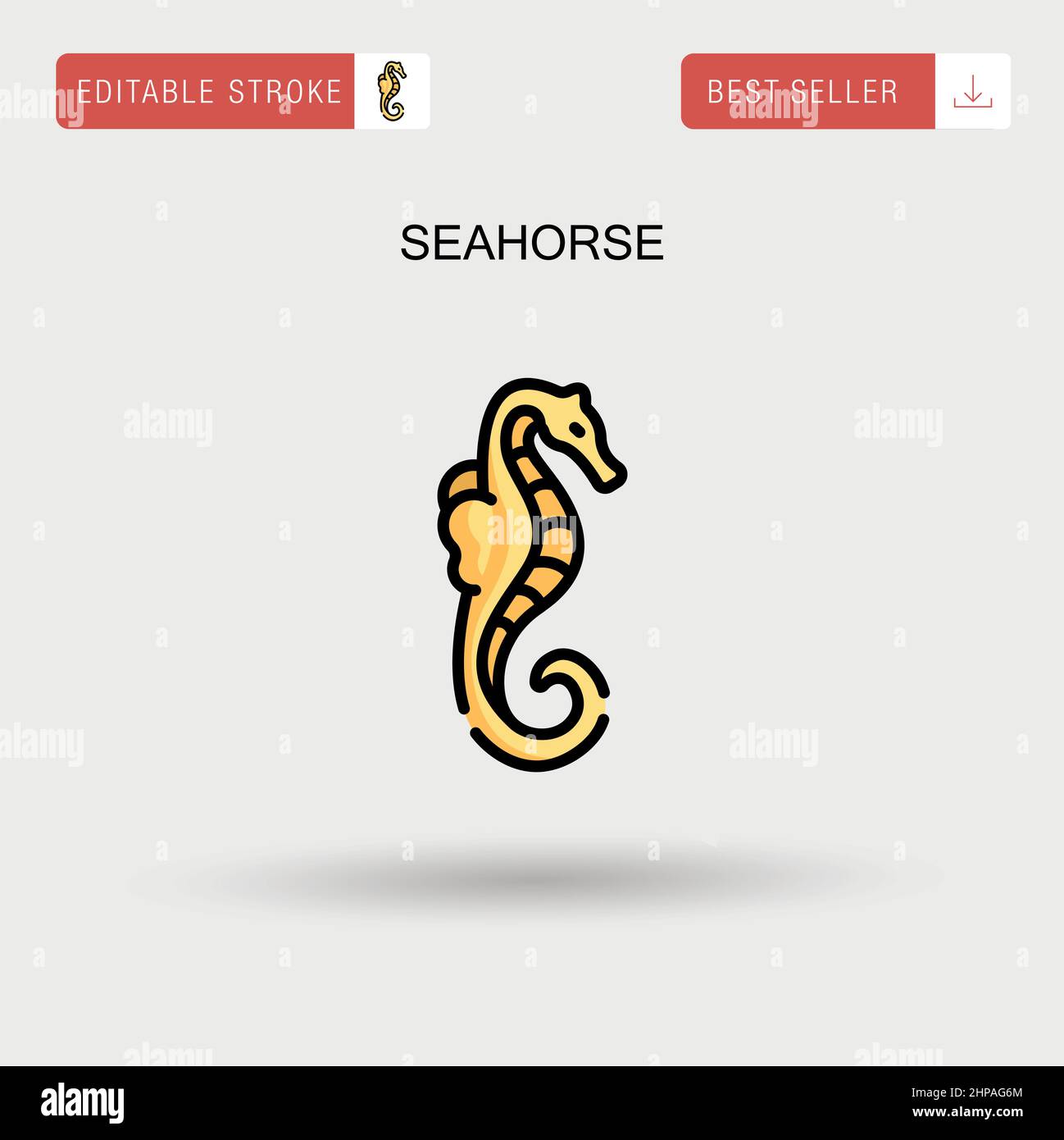 Seahorse semplice icona vettoriale. Illustrazione Vettoriale