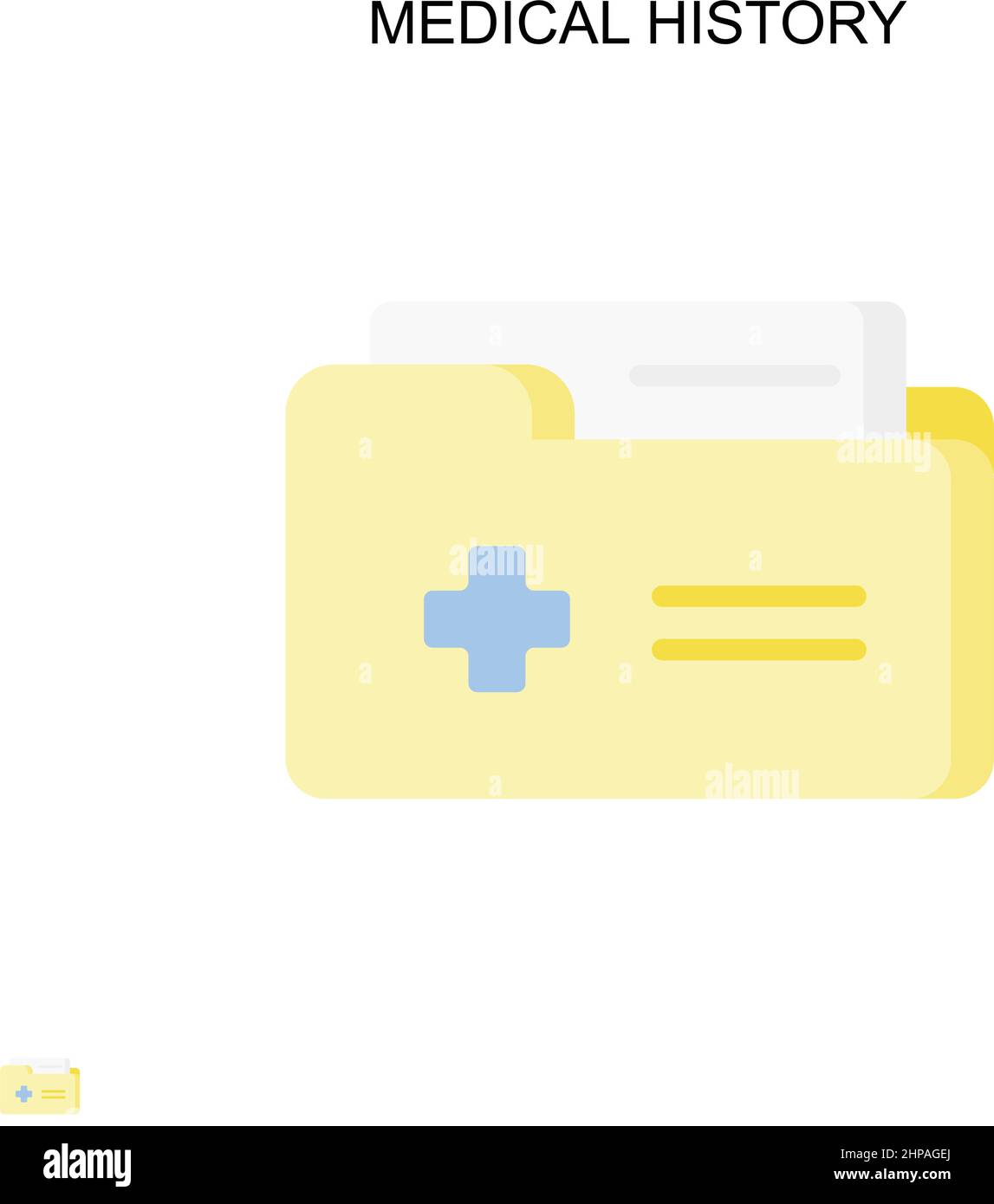 Storia medica semplice icona vettoriale. Modello di disegno del simbolo di illustrazione per l'elemento dell'interfaccia utente mobile Web. Illustrazione Vettoriale