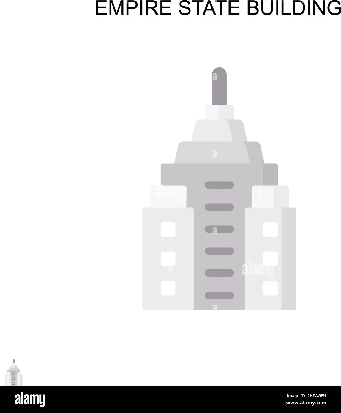 Empire state Building semplice icona vettoriale. Modello di disegno del simbolo di illustrazione per l'elemento dell'interfaccia utente mobile Web. Illustrazione Vettoriale