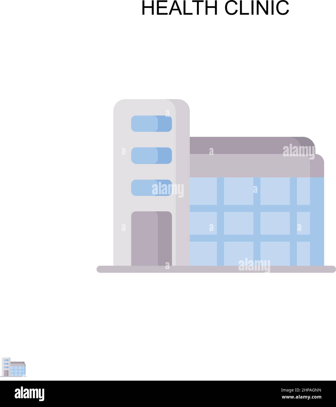 Clinica sanitaria semplice icona vettoriale. Modello di disegno del simbolo di illustrazione per l'elemento dell'interfaccia utente mobile Web. Illustrazione Vettoriale