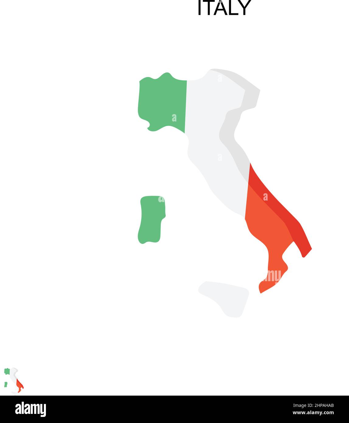Italia semplice icona vettoriale. Modello di disegno del simbolo di illustrazione per l'elemento dell'interfaccia utente mobile Web. Illustrazione Vettoriale