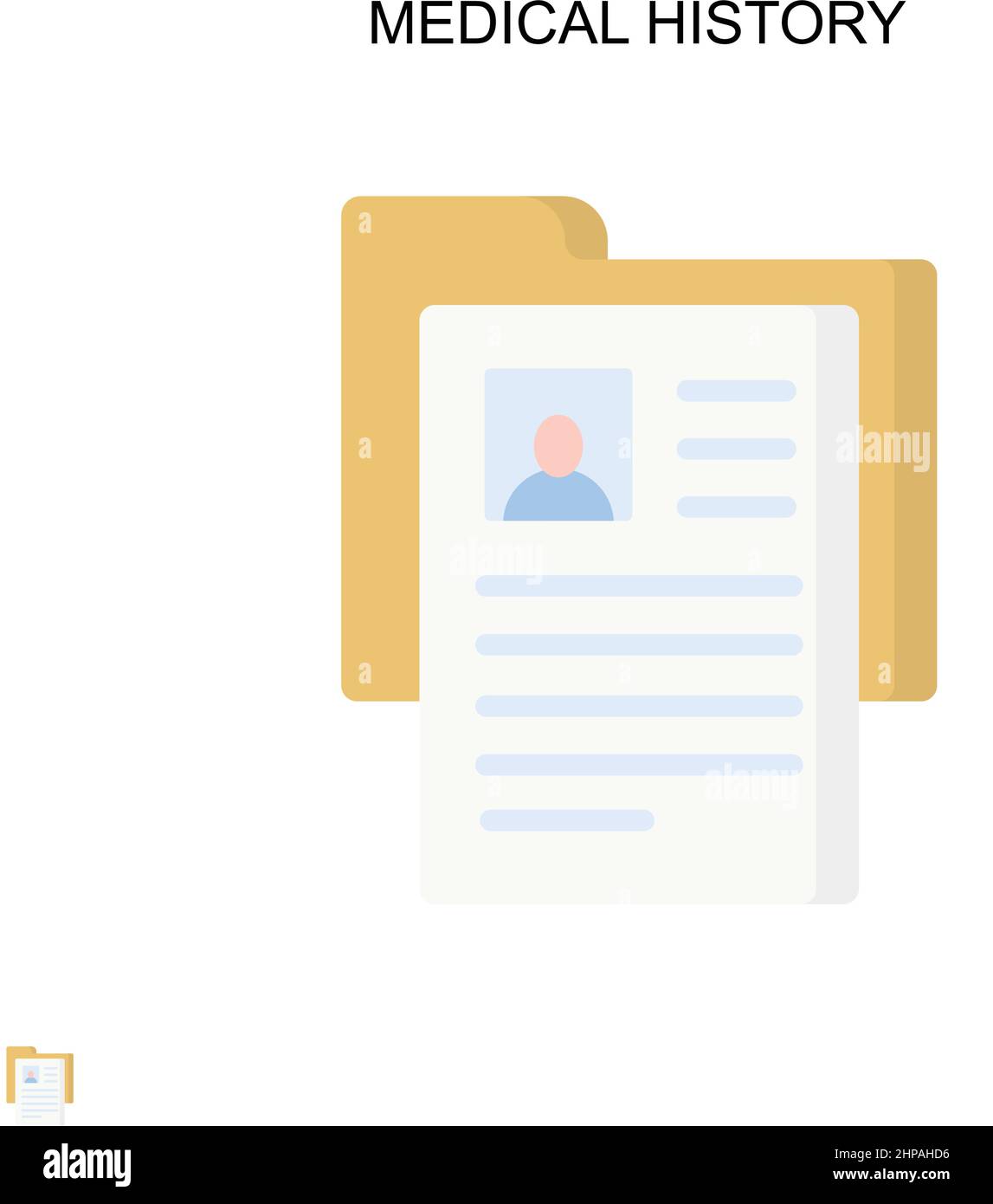 Storia medica semplice icona vettoriale. Modello di disegno del simbolo di illustrazione per l'elemento dell'interfaccia utente mobile Web. Illustrazione Vettoriale