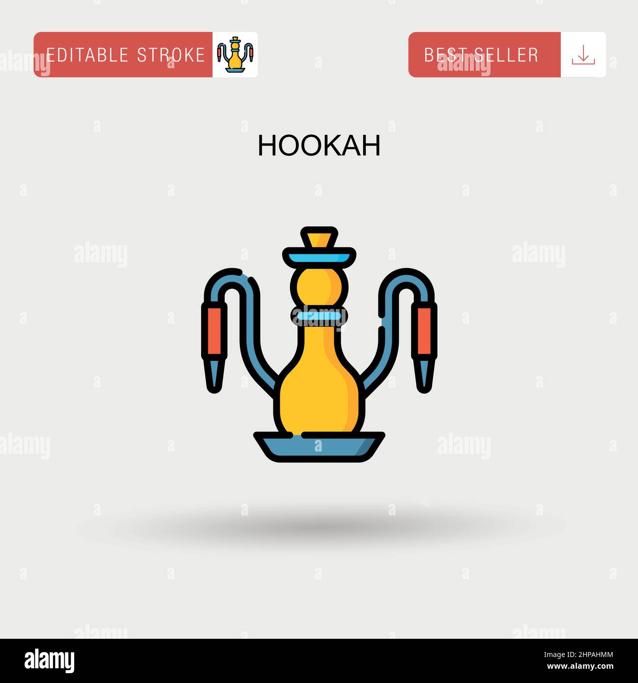 Hookah semplice icona vettoriale. Illustrazione Vettoriale