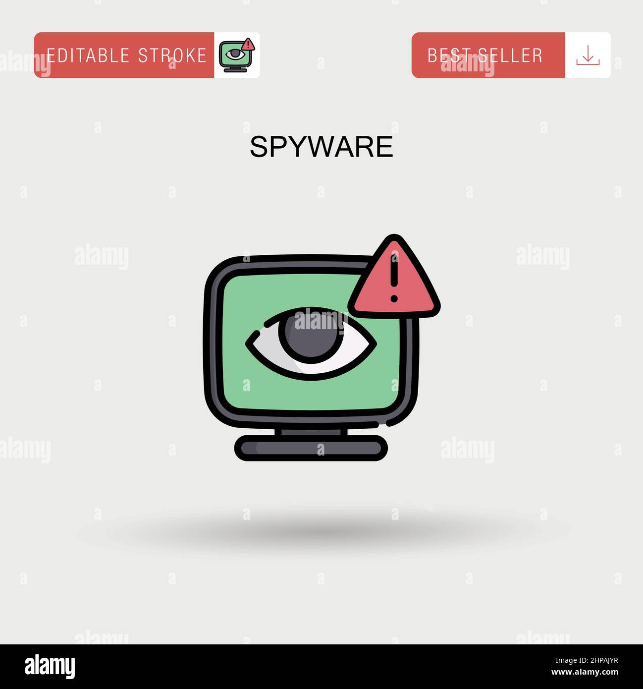 Icona di un semplice vettore spyware. Illustrazione Vettoriale