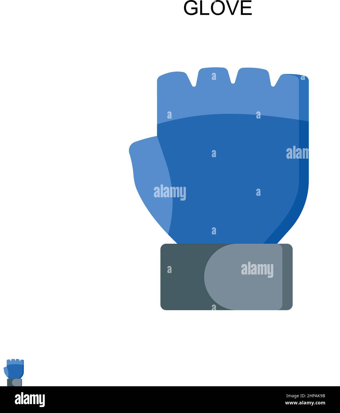 Icona vettore semplice guanto. Modello di disegno del simbolo di illustrazione per l'elemento dell'interfaccia utente mobile Web. Illustrazione Vettoriale