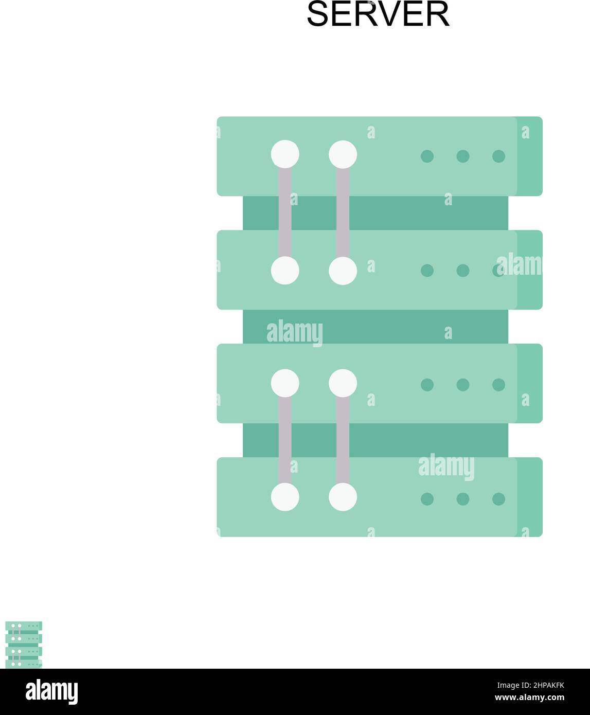 Icona vettore semplice server. Modello di disegno del simbolo di illustrazione per l'elemento dell'interfaccia utente mobile Web. Illustrazione Vettoriale