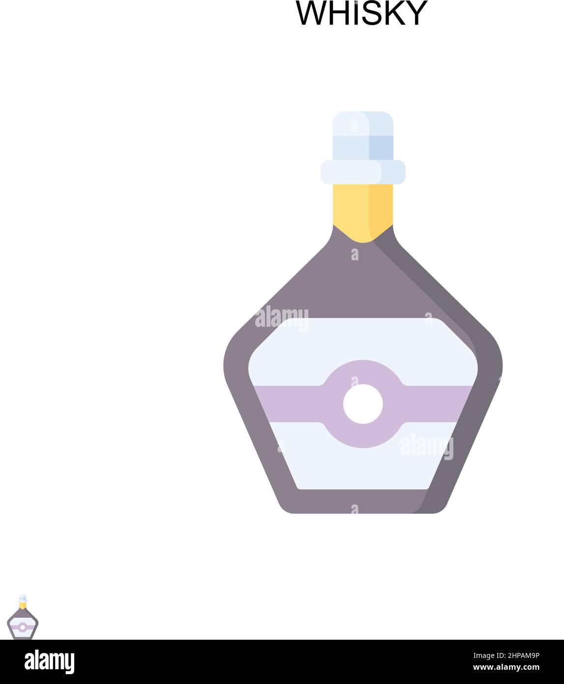 Whisky semplice vettore icona. Modello di disegno del simbolo di illustrazione per l'elemento dell'interfaccia utente mobile Web. Illustrazione Vettoriale