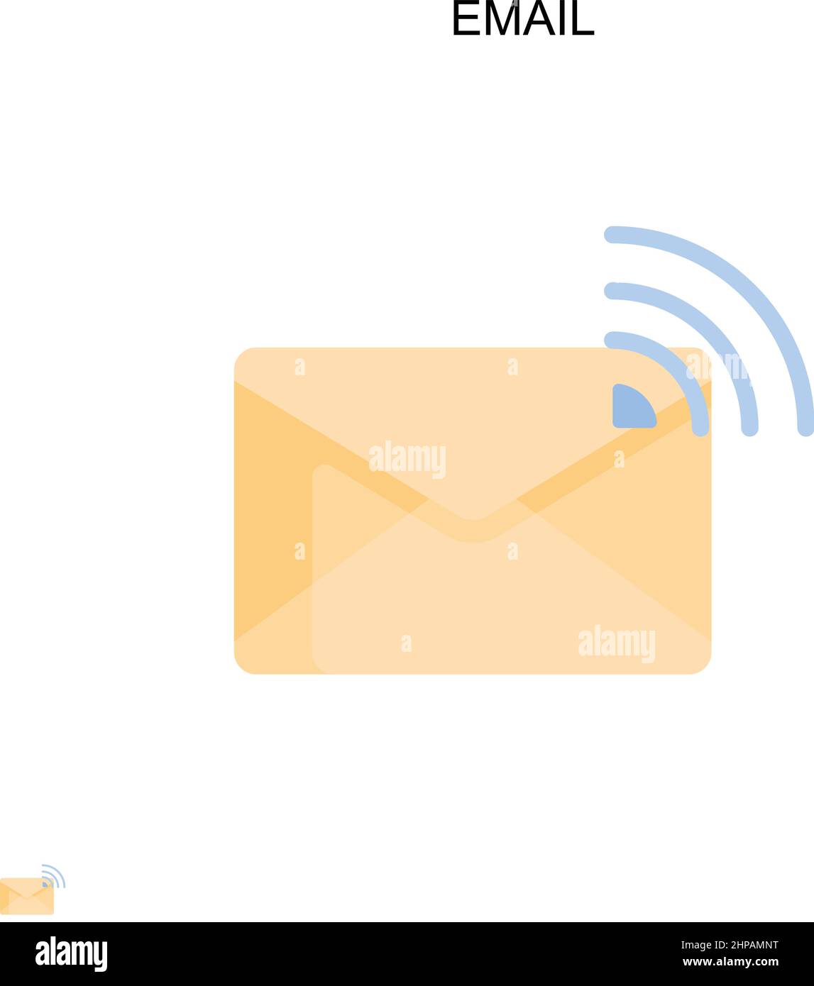 Invia tramite e-mail un'icona vettore semplice. Modello di disegno del simbolo di illustrazione per l'elemento dell'interfaccia utente mobile Web. Illustrazione Vettoriale