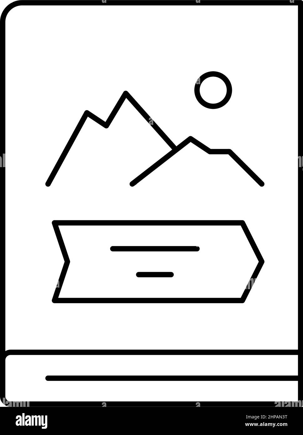 illustrazione vettoriale dell'icona della riga del genere adventure Illustrazione Vettoriale