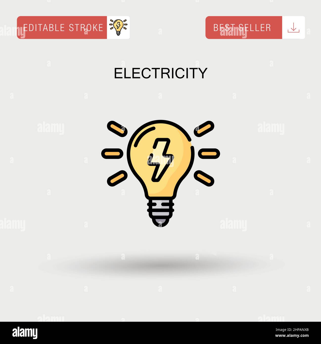 Elettricità semplice icona vettoriale. Illustrazione Vettoriale