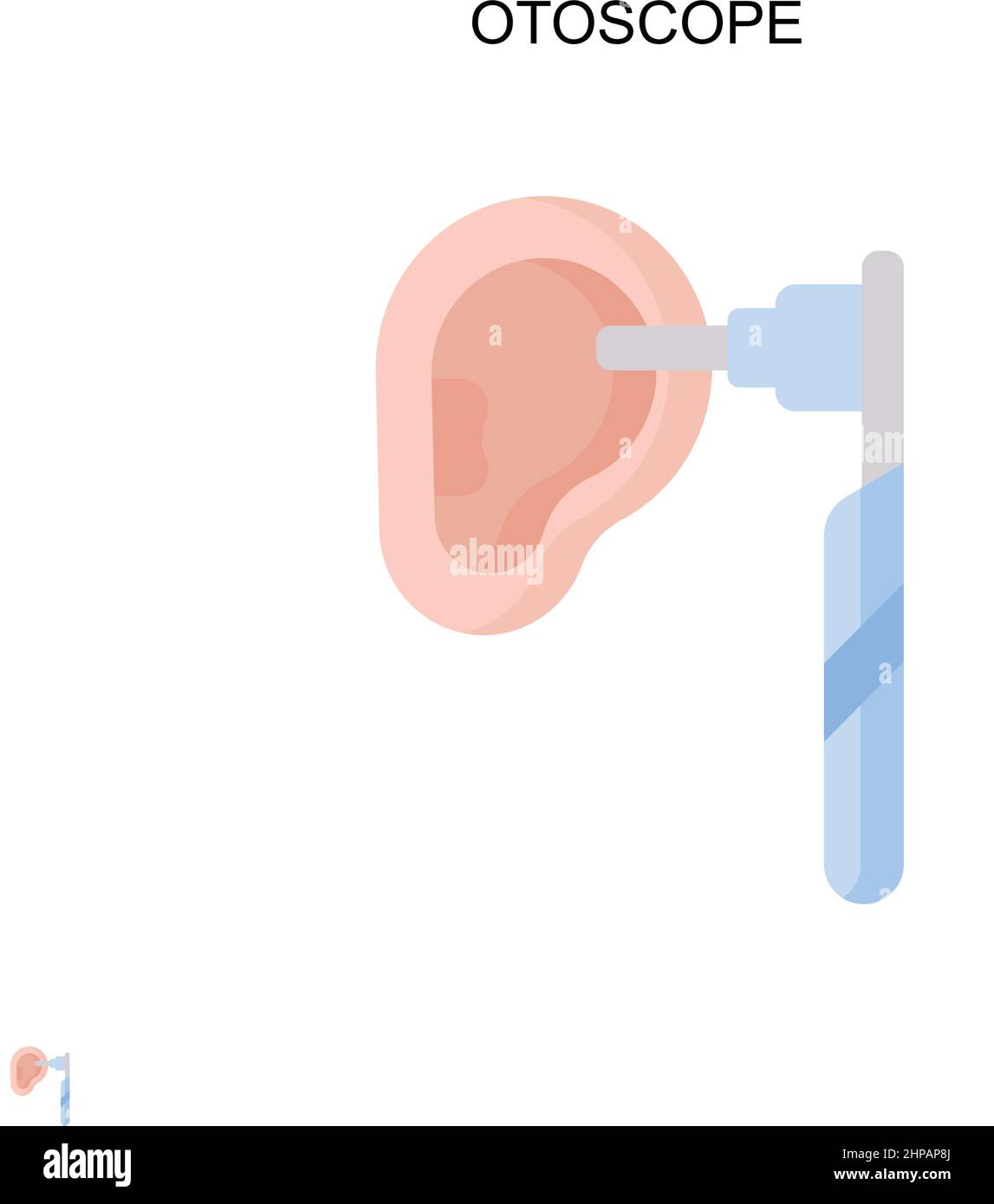 Otoscopio semplice icona vettoriale. Modello di disegno del simbolo di illustrazione per l'elemento dell'interfaccia utente mobile Web. Illustrazione Vettoriale