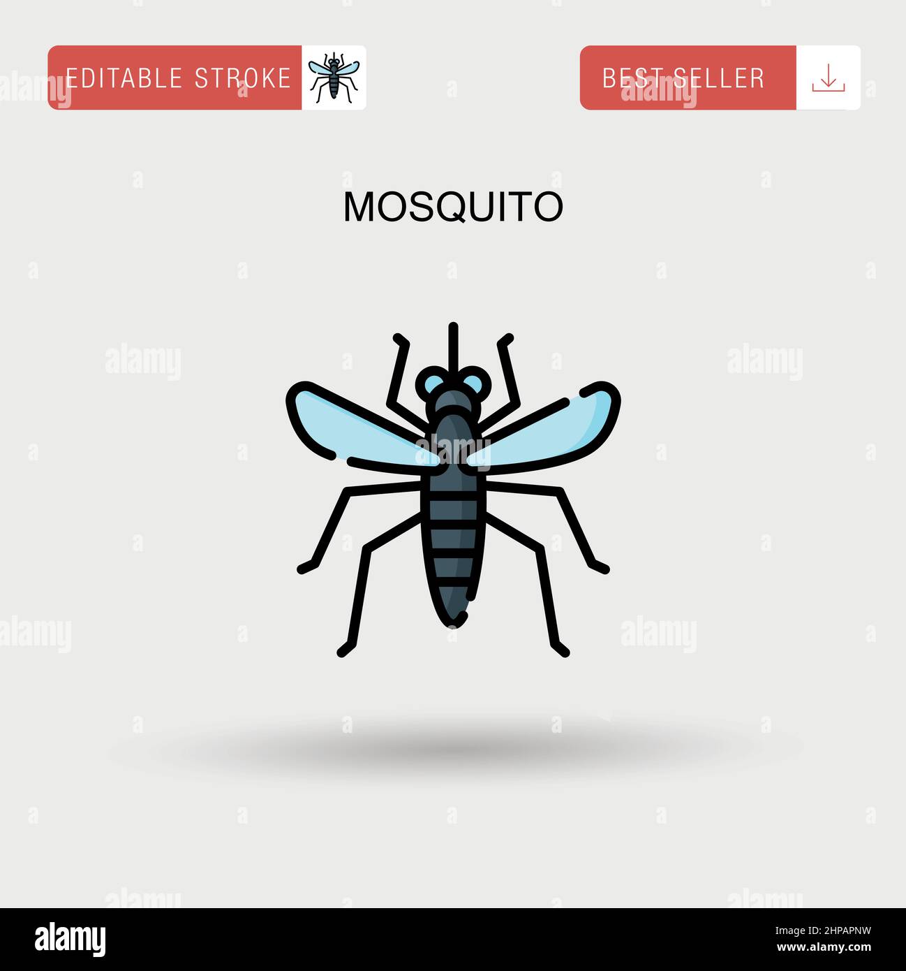 Icona del vettore Mosquito semplice. Illustrazione Vettoriale