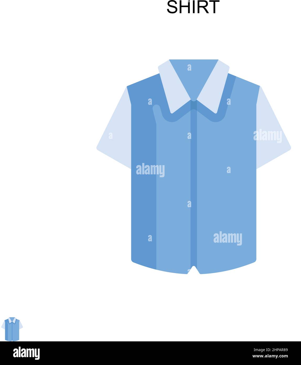 Icona vettoriale camicia semplice. Modello di disegno del simbolo di illustrazione per l'elemento dell'interfaccia utente mobile Web. Illustrazione Vettoriale