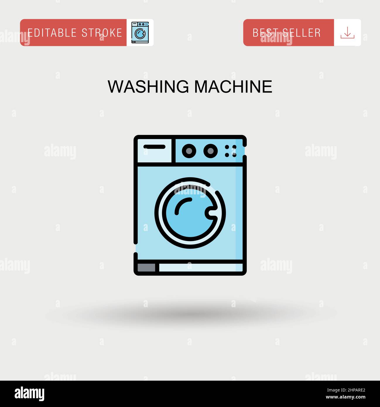 Lavatrice semplice icona vettoriale. Illustrazione Vettoriale