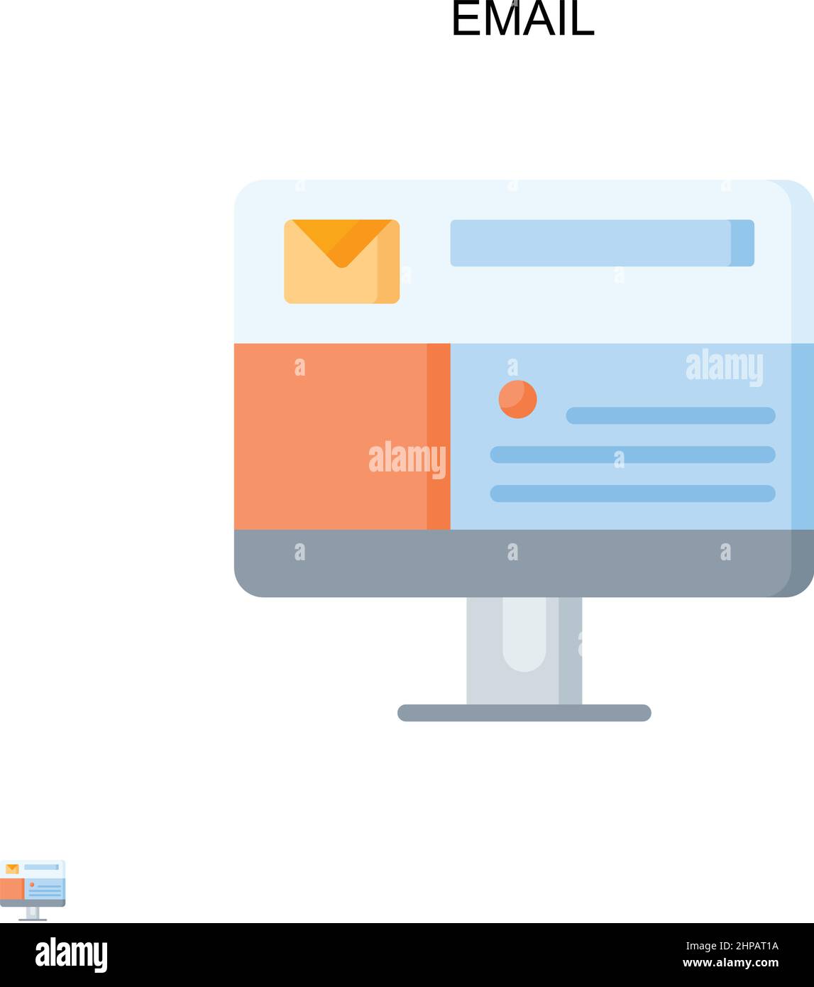 Invia tramite e-mail un'icona vettore semplice. Modello di disegno del simbolo di illustrazione per l'elemento dell'interfaccia utente mobile Web. Illustrazione Vettoriale