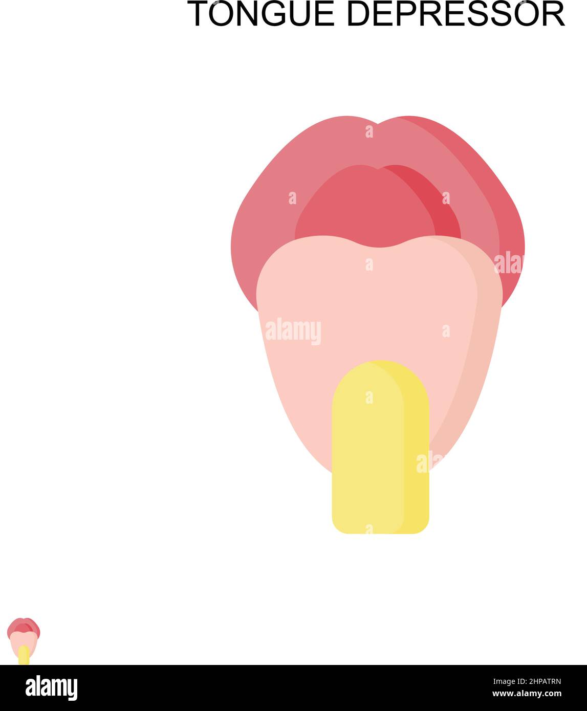 Icona vettoriale semplice del depressore della lingua. Modello di disegno del simbolo di illustrazione per l'elemento dell'interfaccia utente mobile Web. Illustrazione Vettoriale