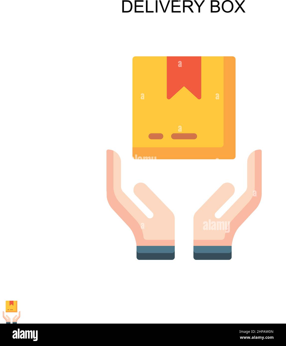 Icona vettore semplice scatola di consegna. Modello di disegno del simbolo di illustrazione per l'elemento dell'interfaccia utente mobile Web. Illustrazione Vettoriale