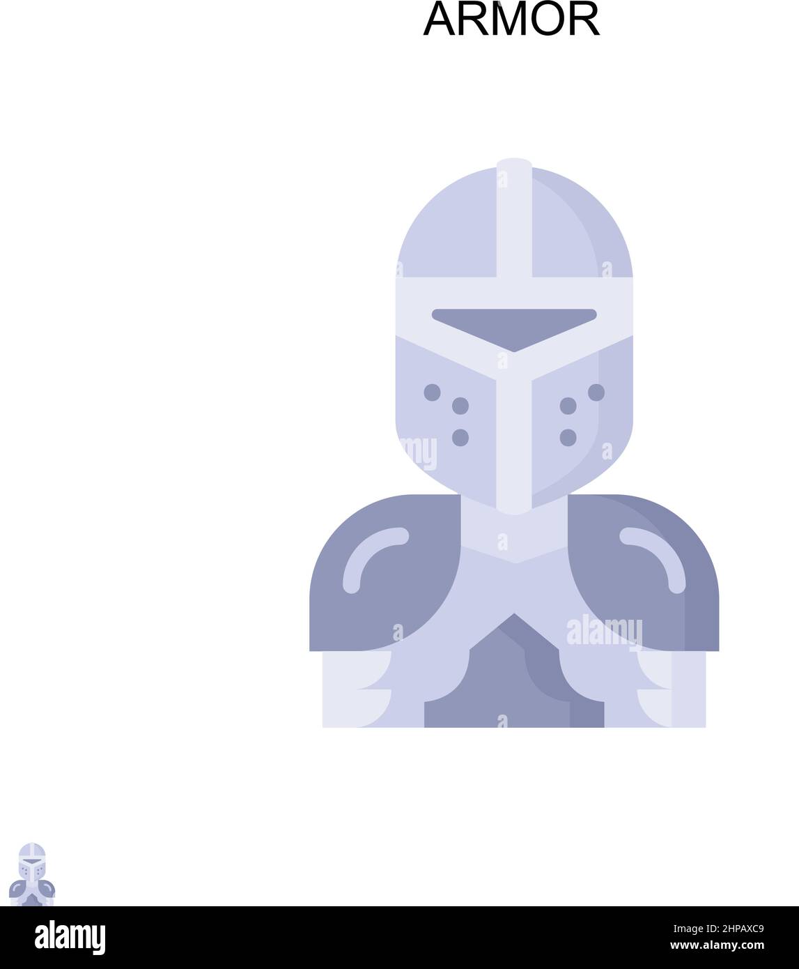 Icona vettore armatura semplice. Modello di disegno del simbolo di illustrazione per l'elemento dell'interfaccia utente mobile Web. Illustrazione Vettoriale