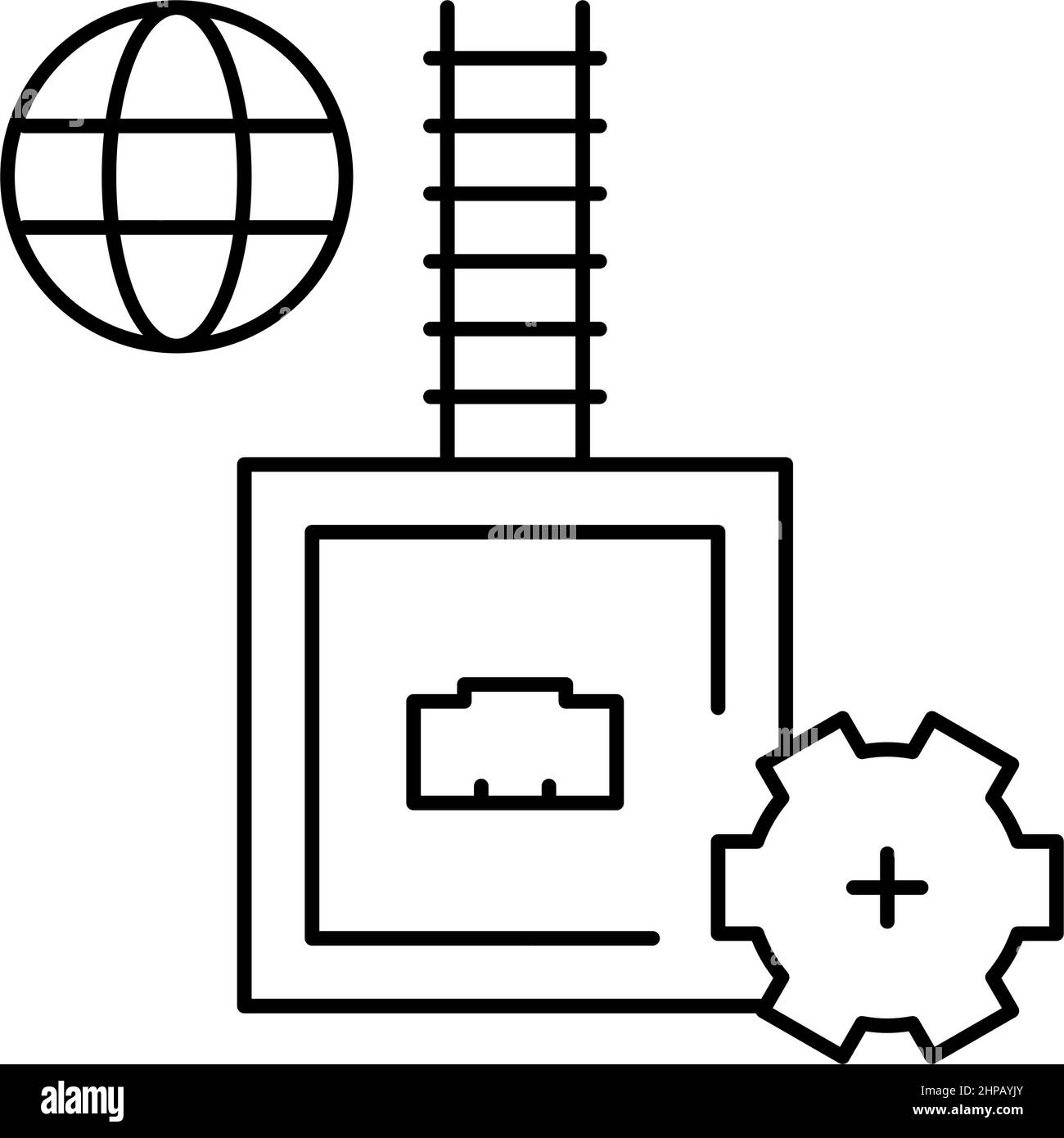 immagine vettoriale dell'icona della linea dei fusibili elettrici Illustrazione Vettoriale
