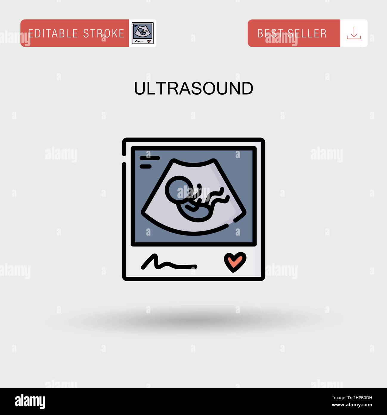 Icona vettore semplice a ultrasuoni. Illustrazione Vettoriale