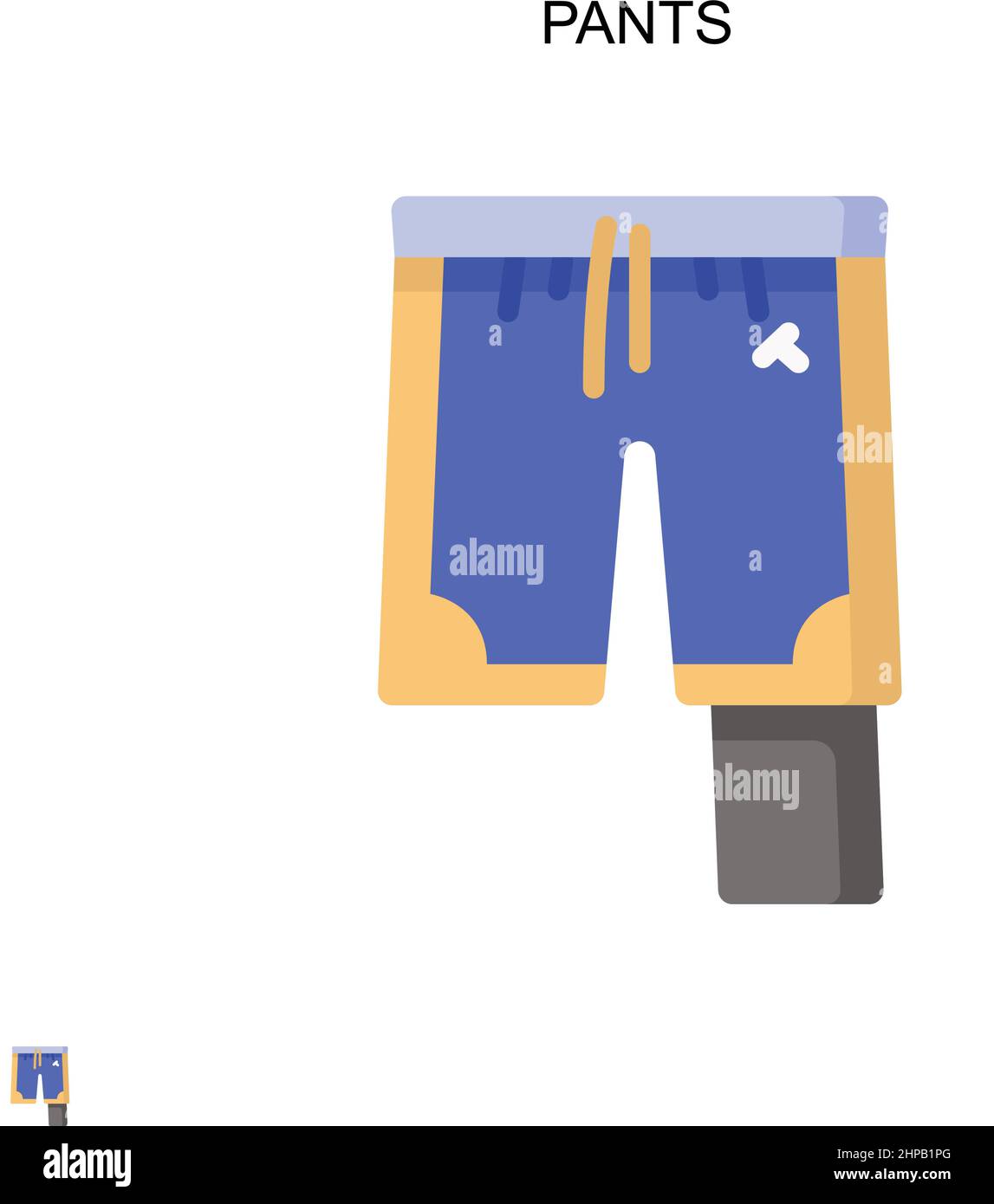 Pantaloni semplice icona vettoriale. Modello di disegno del simbolo di illustrazione per l'elemento dell'interfaccia utente mobile Web. Illustrazione Vettoriale