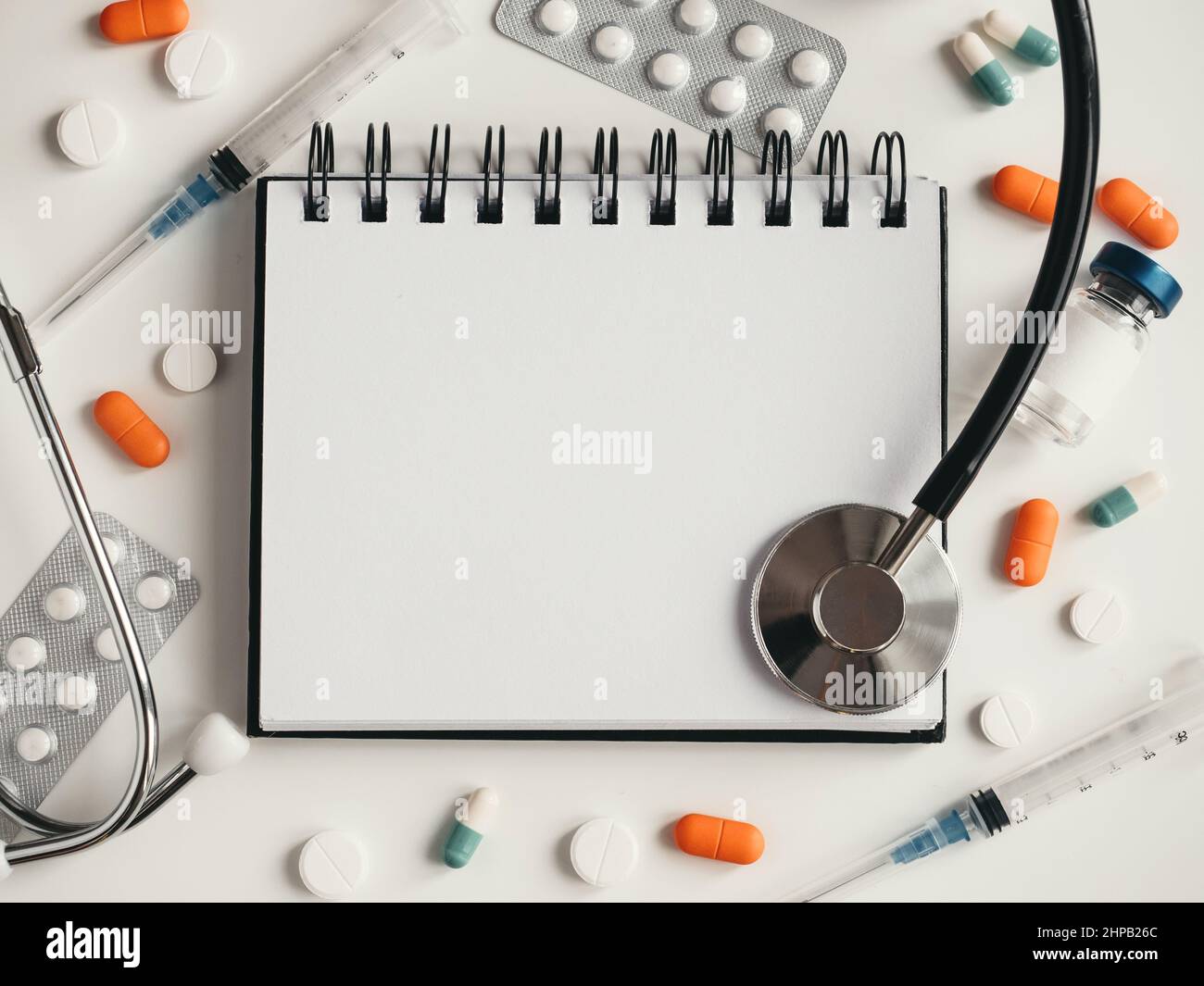 Buon giorno del dottore. Biglietto di auguri. Primo piano, vista dall'alto Foto Stock