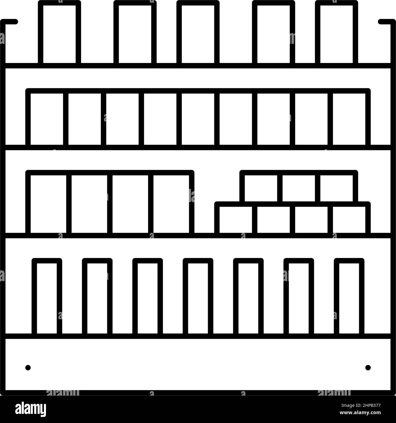 icona della linea del contatore degli alimenti immagine vettoriale nera Illustrazione Vettoriale