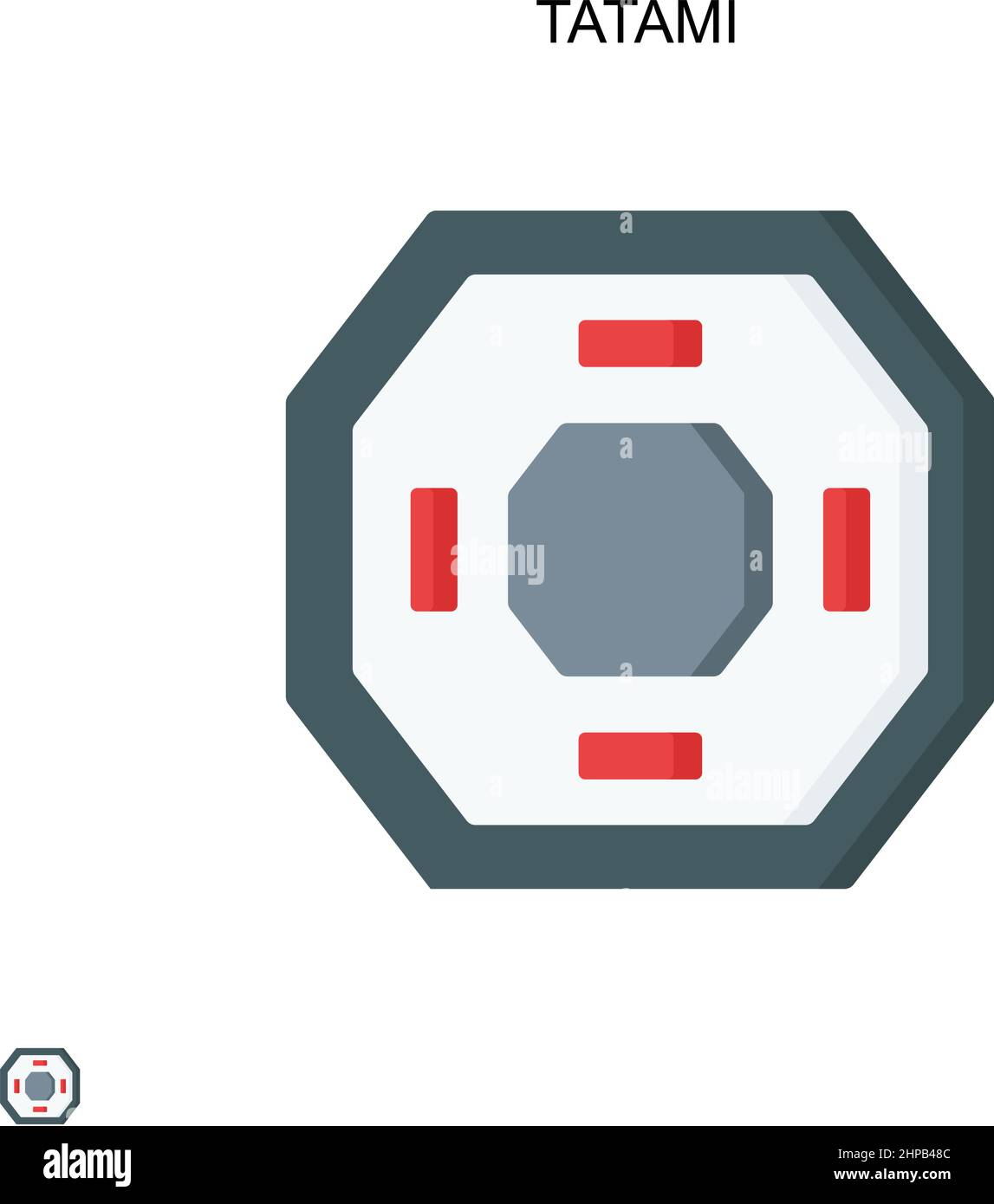 Icona vettore semplice tatami. Modello di disegno del simbolo di illustrazione per l'elemento dell'interfaccia utente mobile Web. Illustrazione Vettoriale
