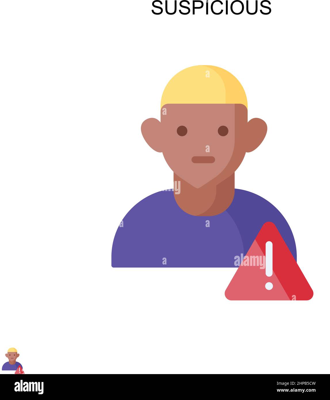 Icona del vettore semplice sospetto. Modello di disegno del simbolo di illustrazione per l'elemento dell'interfaccia utente mobile Web. Illustrazione Vettoriale