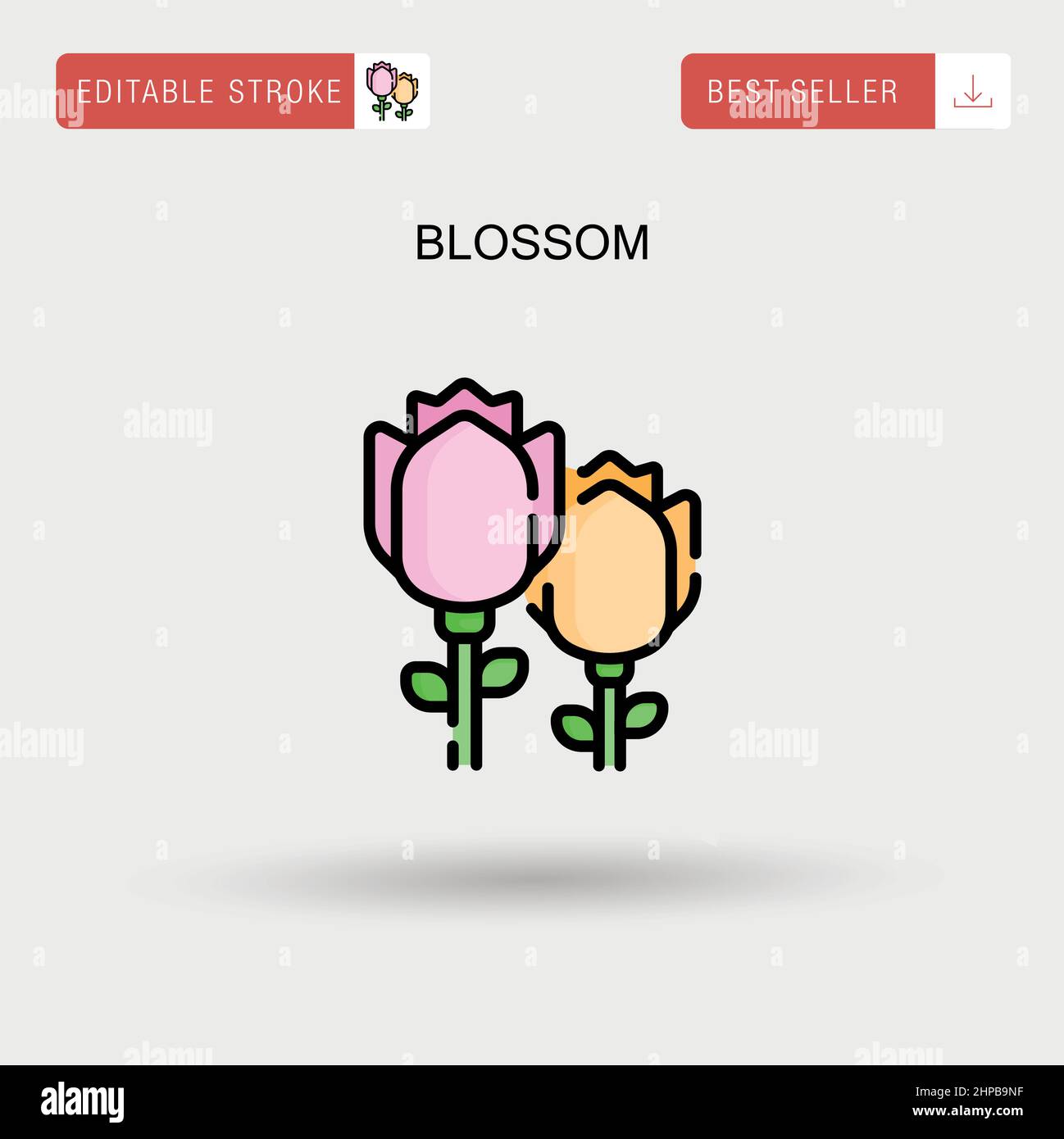 Icona vettoriale semplice Blossom. Illustrazione Vettoriale