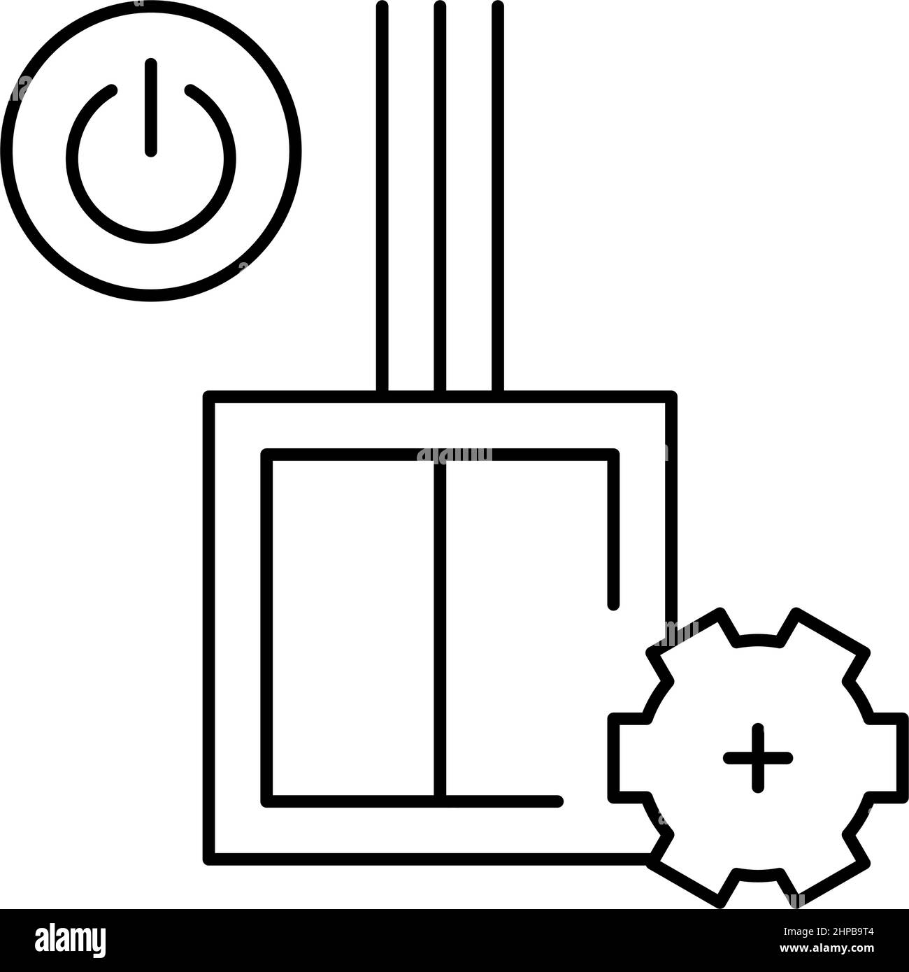 illustrazione vettoriale dell'icona della linea di installazione dello switch Illustrazione Vettoriale