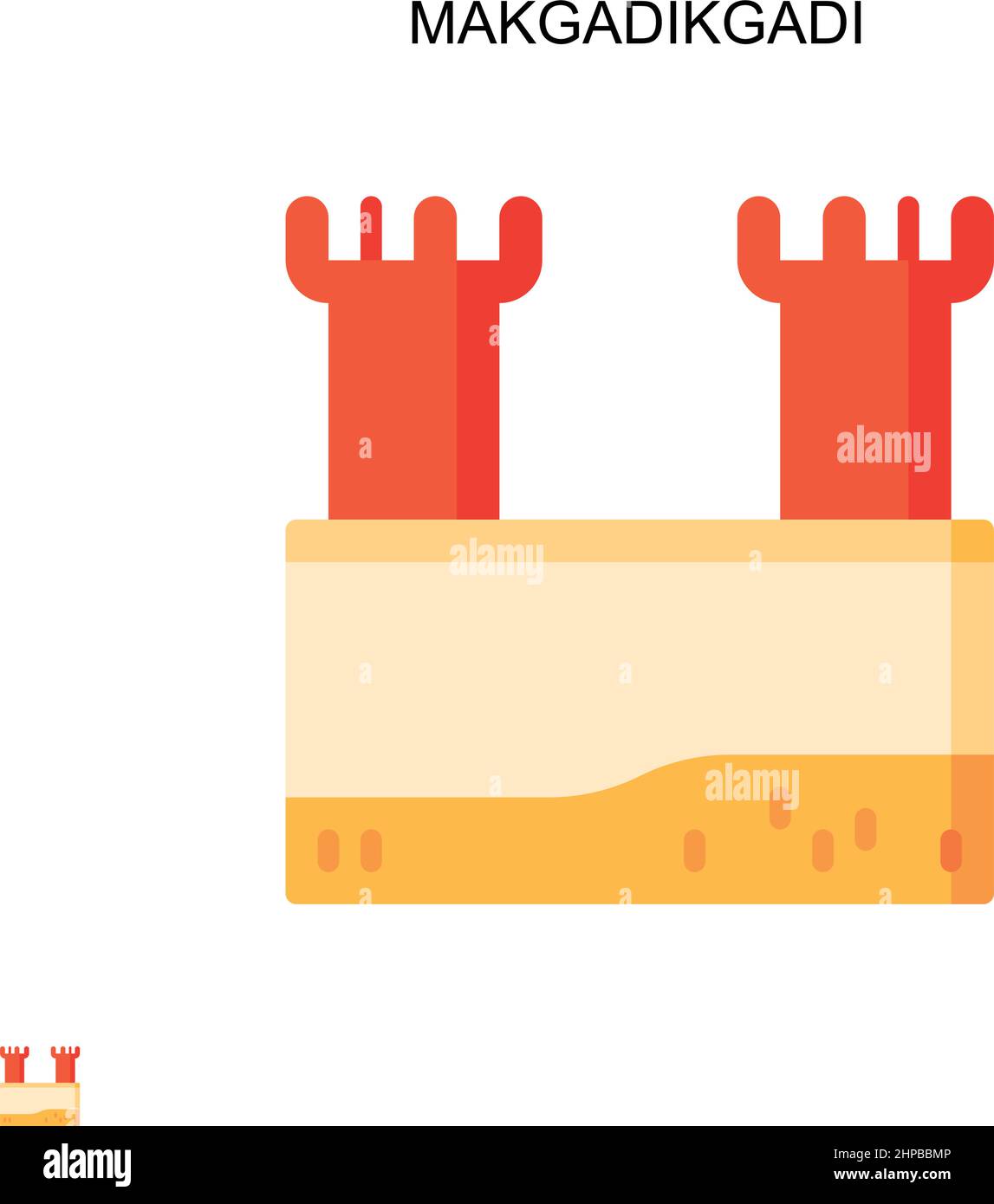 Makgadikgadi semplice vettore icona. Modello di disegno del simbolo di illustrazione per l'elemento dell'interfaccia utente mobile Web. Illustrazione Vettoriale