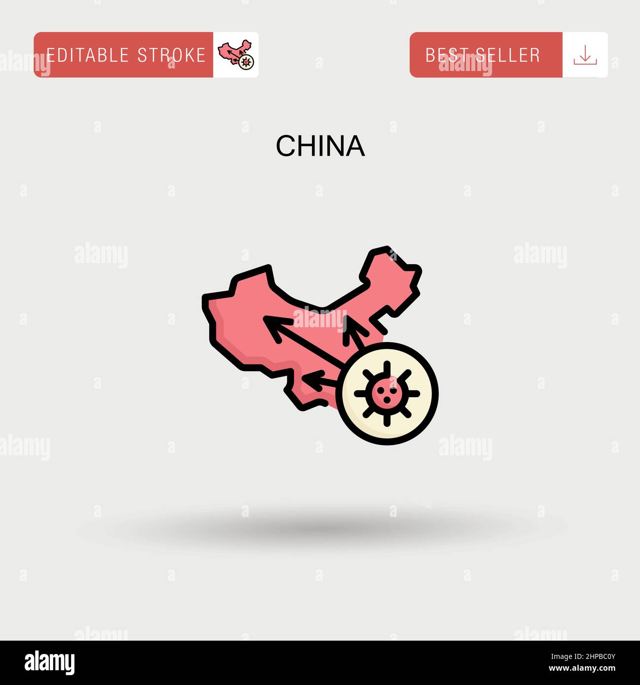 Cina semplice icona vettoriale. Illustrazione Vettoriale